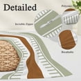 thumbnail image 6 of Sage Green Farmhouse Queen Size Pillow Cover, Pillowcase Protectors with Zipper, Breathable Decorative Throw Pillow Case Cover, Green Brown Striped Pillow Shams for Couch Sofa 20x30Inch, 6 of 8