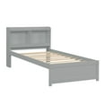 thumbnail image 5 of Jopath Twin Size Bed Frame with Trundle and Bookcase, Platform Bed Frame with Pull Out Trundle Bed, Wooden Twin Bed Frame with Storage Shelves, for Boys,Girls Grey, 5 of 5