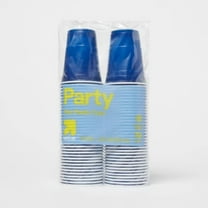 Disposable Blue Plastic Cups - 72ct/18oz -