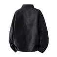 thumbnail image 5 of Atkumj Bomber Jacket Men with Pockets Stylish Suede Stand Collar Mens Leather Jacket Casual Solid Color Long Sleeve Zip Up Jacket for Outdoor Daily Activities L, 5 of 9