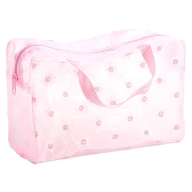 Lindo bolso de cosméticos de dibujos animados, pequeño bolso de maquillaje transparente para mujeres y niñas, bolsa de kit de pinceles de maquillaje transparente, bolsa organizador