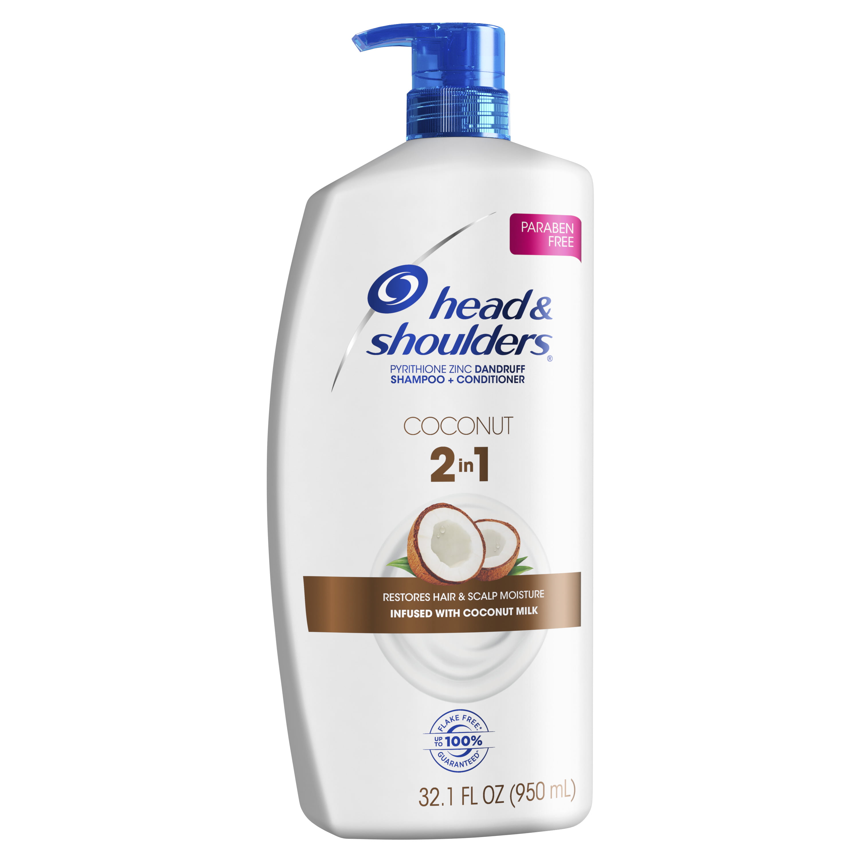 Head and Shoulders Dandruff 2 in 1 Shampoo Conditioner Coconut, 32.1 oz