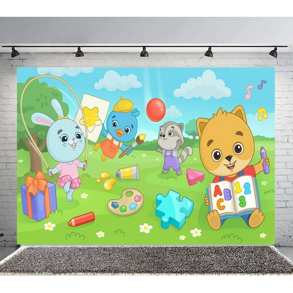 Bimi Boo and Friends Backdrop Banner Party Supplies Poster Movie Theme Background for Photography Birthday Decorations
