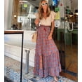 thumbnail image 4 of Falda larga con estampado floral estilo bohemio de TEELYNN para mujer, falda larga de verano con cintura elástica y borlas estilo vintage, 4 of 4