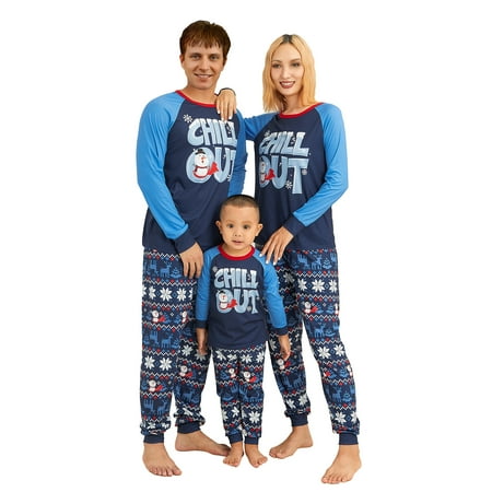 

Meihuida Matching Family Christmas Pajamas Sets Tee and Elk Snowflake Santa Print Bottom PJ s