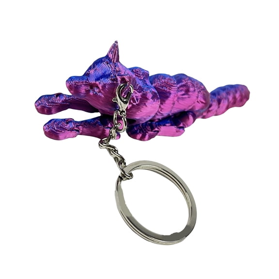 COOLHOOD 3D Printed Wolf Keychain with Realistic and Multiple Joint Designs Accessory for Animal Lovers and Collectors