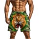 thumbnail image 1 of Pantalones de Natación de Cintura Elástica de los Hombres con Impresión Divertida Doble Bolsillo de Cinco Puntos Pantalones Cortos de Playa, Pantalones Cortos de Cintura Elástica de los Hombres con B, 1 of 9