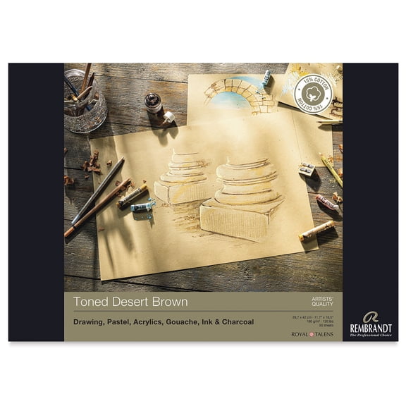 Rembrandt Toned Mixed Media Pad - Desert Brown, 16.5" x 11.7"