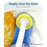 SOPAMI 32pcs Disposable Toilet Brush Sponge Head Refills (Colored) | 3-Layer Pre-Loaded Toilet Bowl Wand Refills Pre-Loaded with Cleaner Toilet and Bathroom Cleaning Supplies Sponge Replacement