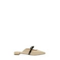 thumbnail image 3 of Cecelia New York Bethel Flat Mule Leather Bow Slip On Pointed Toe Flat Sandals (Nude, 10.5), 3 of 3