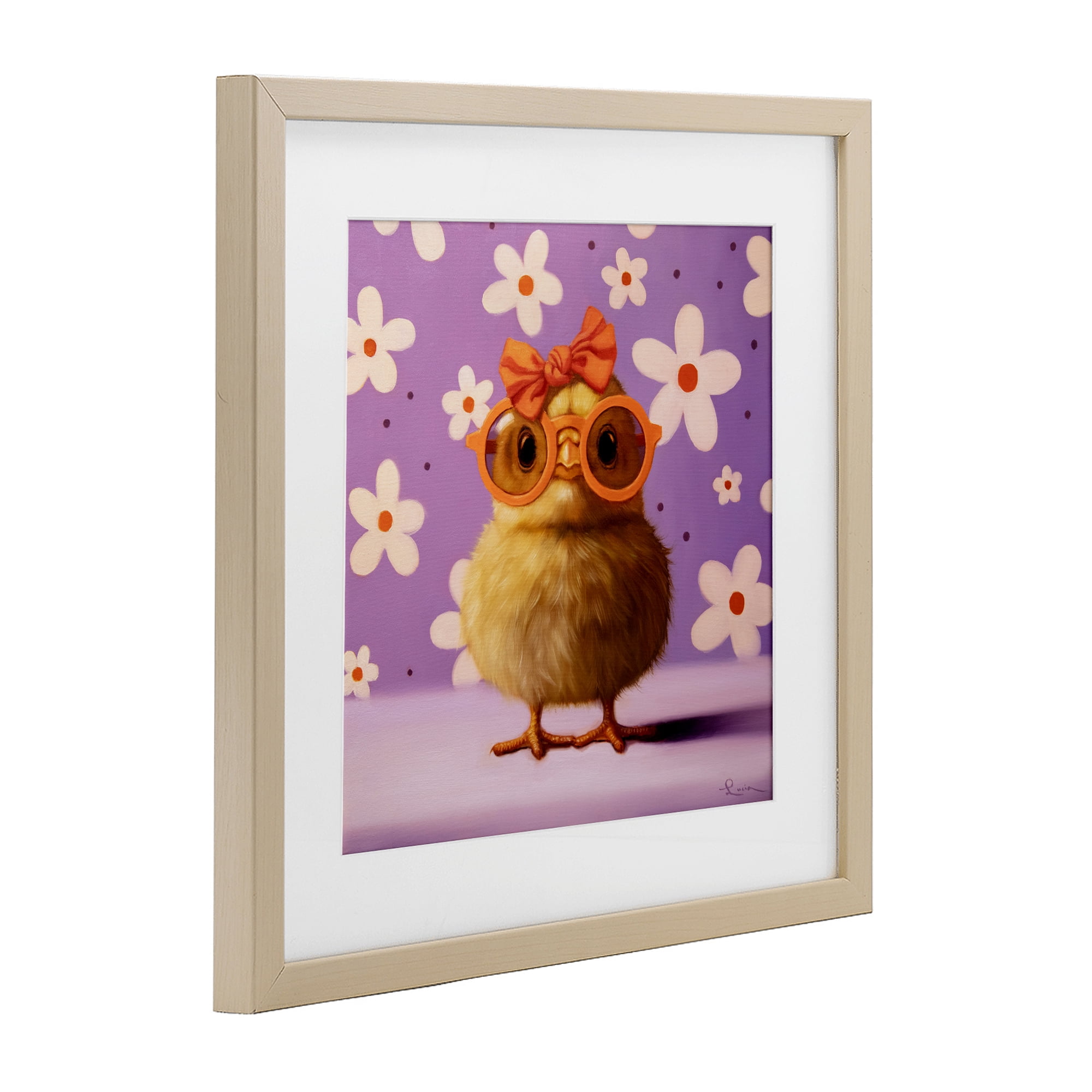 Stupell Industries Bow Peep Groovy Chick Birch Framed Print Under Glass, design by Lucia Heffernan