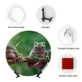 thumbnail image 4 of Kdxio Australian White Tree Frog Sitting on Branch Bone China Decorative Plate Ceramic Decorative Plate for Home Office Wall Stand Decorative Plates for Home Bedroom-10in, 4 of 6