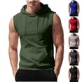 thumbnail image 1 of Xdegoge Commandes Récentes Passées par Moi Débardeurs à Capuche d'Entraînement pour Hommes à Cordon Sans Manches Chandails de Sport d'Entraînement au Gym Musculation T-Shirt Coupe Muscle avec Poche Liquidation à Moins de 10 Dollars, 1 of 8