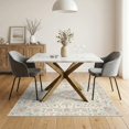 thumbnail image 3 of ODIKA 5'x7' Washable Area Rug Pink Boho Oushak Whimsical Blush Dorm Pastel Sage Nursey Flowing Dynamic for Dining Room, Under Table, Home Office, Non-Slip Chair-Friendly, 3 of 7