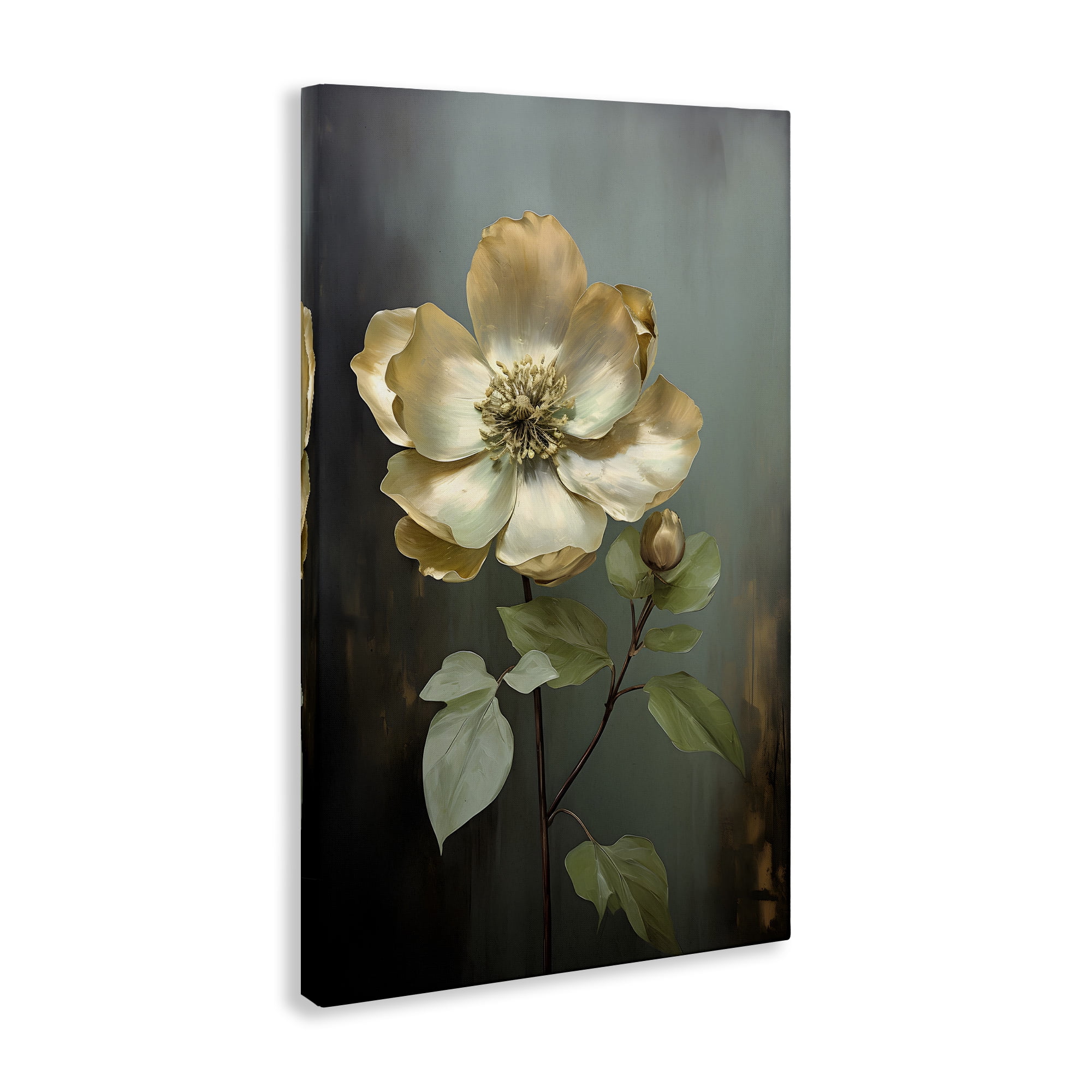 Stupell Industries White Floret Petals Botanical & Floral Painting Gallery Wrapped Canvas Art Print Wall Art, 16 x 24