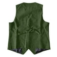 thumbnail image 3 of Mens Vintage Wool Suit Vest Button V Neck Herringbone Waistcoat 5 Real Pockets Tweed Waistcoat For Groomsmen Wedding, 3 of 4