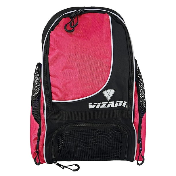 Mochila de fútbol Vizari Solano con compartimento para balón rosa