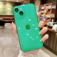 thumbnail image 4 of Compatible for iPhone 13 Clear Case, Cute Glitter Heart Rainbow Laser Holographic Bling Pattern Case for Women Girls Soft TPU Shockproof Camera Protective - Green, 4 of 11