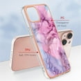 thumbnail image 2 of Designed for iPhone 14 Marble Case, Ultra Thin Girls Women Plating Marble Designed Flexible Soft TPU IMD Marble Protective Case Cover for iPhone 14 - Pink, 2 of 6