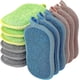 thumbnail image 1 of 12 estropajos de doble cara que no rayan Esponja de microfibra antibacteriana para cocina Limpia todas las superficies de manera eficaz Ideal para platos y sartenes Lavable, 1 of 5