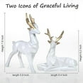 thumbnail image 2 of Set of 2 Deer Resin Showpieces - Stunning Hiran Statue for Home and Office Décor - Nature-Inspired Art Pieces Gift for Nature Lovers, Friend, Family (White), 2 of 5