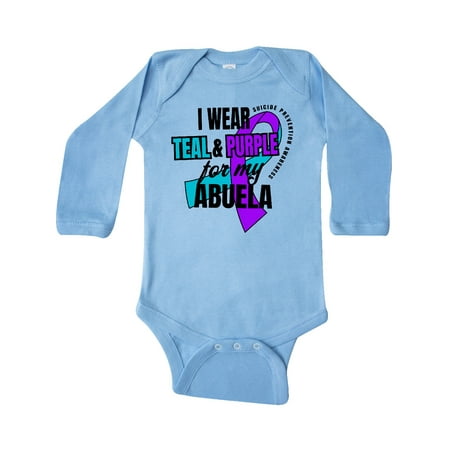 

Inktastic Suicide Prevention I Wear Teal and Purple for My Abuela Gift Baby Boy or Baby Girl Long Sleeve Bodysuit