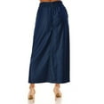 thumbnail image 6 of Be-Girl Women's Denim Maxi Skirt with Belt, Dark Blue, Long A-Line, Elastic Waist, Casual - SG-89462, 6 of 6