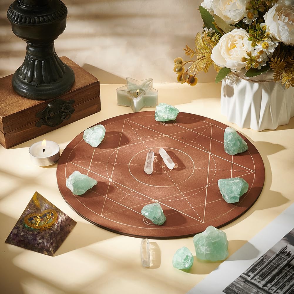 GORGECRAFT Wooden Crystal Ball Stand – 4 Inch Square Sacred Geometry Display Holder For Spheres, Meditation & Decor