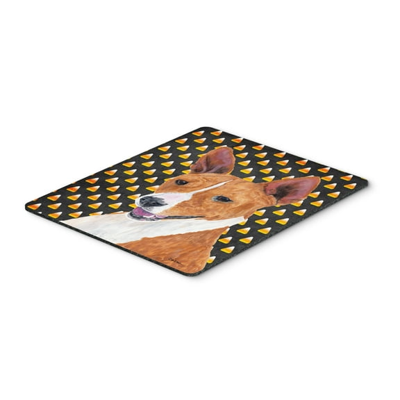 Carolines Treasures SC9185MP "Basenji Candy Corn Halloween Portrait Mouse Pad Hot Pad or Trivet" Large multicolor