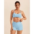 thumbnail image 2 of PISONIC Workout Sets for Women 2 Piece Twist Back Layered Sports Bra Mini Shorts Yoga Pilates Outfits Active Wear, 2 of 6