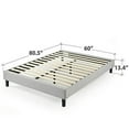 thumbnail image 6 of ZINUS Curtis Upholstered Platform Bed Frame / Mattress Foundation / Wood Slat Support / No Box Spring Needed / Easy Assembly, Light Grey, Queen, 6 of 13