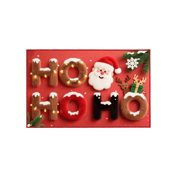 Yhmxh Alfombrillas de baño para baño Alfombra de baño Felpudo navideño de terciopelo de cristal para el hogar, cocina, baño, impermeable, decoración del hogar Decoración del baño