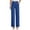 06-Navy, variant on Women High Waist Stretch Wide Leg Casual Pants, Solid Elastic Waist Pocket Straight Trousers for Office Daily Wear 03-Dark Gray XXL
