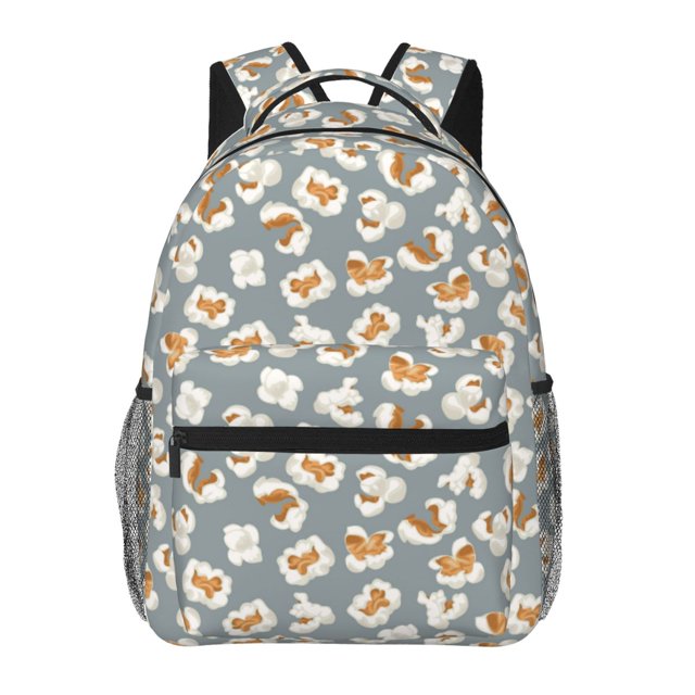 Disketp White Popcorn Mochila Estampada para Hombre y Mujer – Mochila Ligera Clásica con Múltiples Bolsillos para Universidad, Trabajo y Viajes-One Size