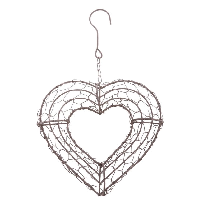 DYNWAVECA Rustic Iron Wire Wreath , er, Iron Hanging er, Holder (s Are Not Included) , Heart Shape 21cm Heart Shape