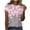 Pink womens tops summer, variant on USSUMA Women's Tops Dressy Casual Summer Blouse Basic Short Sleeve T-Shirts for Women Trendy Dandelion Print Round Neck Womens Tunic Top Shirt Summer Beach