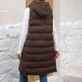 thumbnail image 6 of iOPQO Puffer Vest for Women Long Puffer Vest Women's Outerwear Womens Parka Puffer Vest with Hood Winter Clothing for Women Warm Jackets for Women Coffee 4XL, 6 of 9
