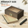 thumbnail image 7 of LP Cigar Humidor, Glass Top Desktop Humidor, Storage Box for 20-50 Cigars with Digital Hygrometer, Humidifier, Divider, Drawer & Dropper, 7 of 7