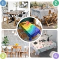 thumbnail image 5 of Colorful Tie Dye Wave Pattern Rectangle Tablecloth 60"x102",Waterproof Polyester Rectangle Table Cloth, Wipeable Spillproof Polyester Tablecloth for Dining, Camping, Indoor and Outdoor, 5 of 6