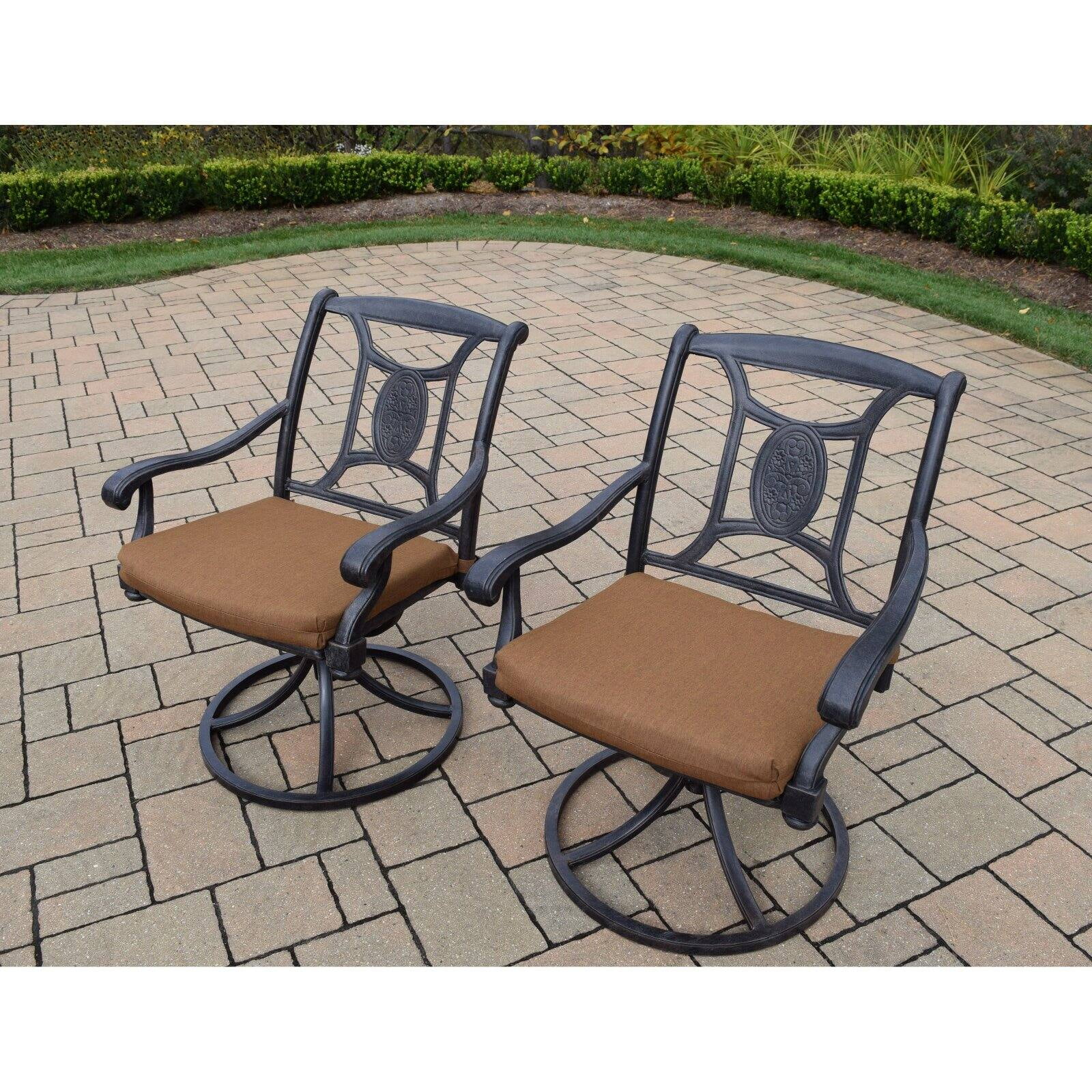 Oakland Living Victoria Aluminum Outdoor Dining Swivel Chairs Set of