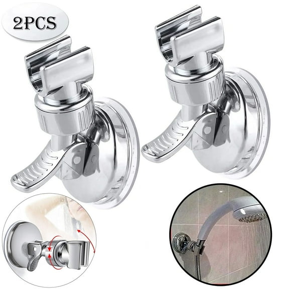 Adjustable Shower Head Holder, Bathroom Suction Cup Handheld Shower Head Bracket, Removable Handheld Showerhead & Wall Mounted Suction Bracket(2PCS)