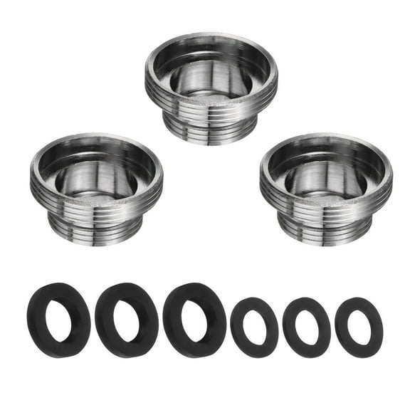 Uxcell 3Pcs Faucet Adapter Kit, Male M15.5mm to Male M22mm Kitchen Sink Stainless Steel Tap Aerator Adapter Set to Connect Garden Hose, Water Filter, Standard Hose Diverter