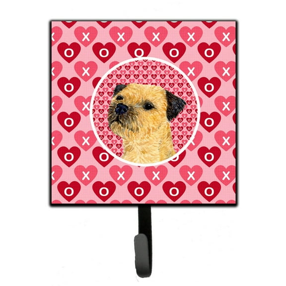 Border Terrier Hearts Love and Valentines Day Portrait Leash or Key Holder