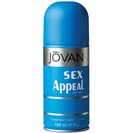 Jovan Sex Appeal Deodorant Body Spray, for Men 5.0 oz (Pack of 3)