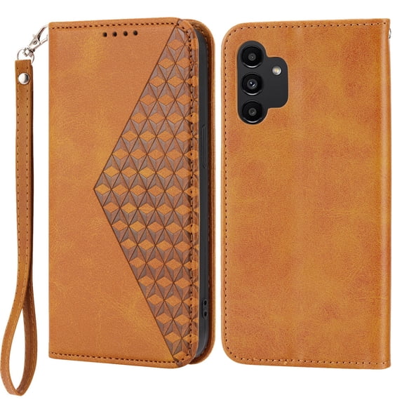 Cover for Samsung Galaxy A13 5G Wallet Case, Shockproof Lanyard Strap Magnetic PU Leather Stand Cover with TPU Inner Shell,Card Slots Compatible with Samsung Galaxy A13 5G, Yellow