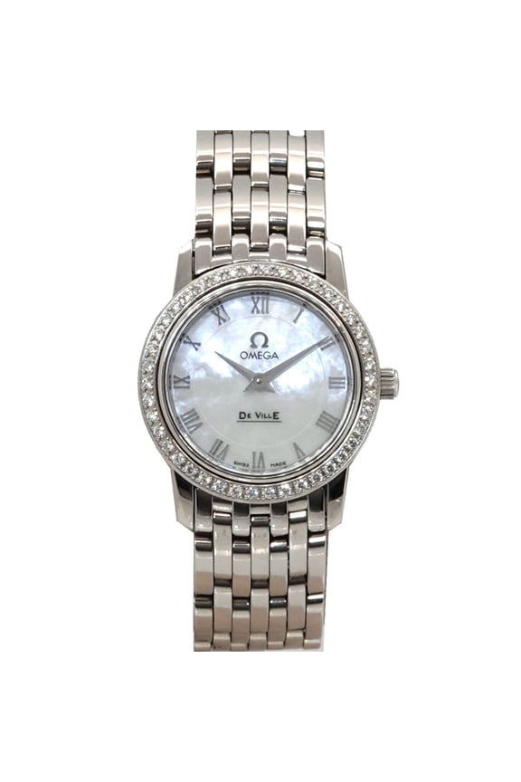 Pre-Owned Omega De Ville 4575 71 Ladies' Watch, Diamond Bezel, White Shell, Quartz Watch