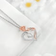 thumbnail image 6 of Ydou Rose Heart Initial Necklace for Women, 14K White Gold Plated Love Heart Letters with Rose Flower Pendant Necklace for Women, 6 of 9