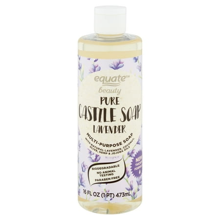 (3 pack) Equate Beauty Lavender Pure Castile Soap, 16 fl