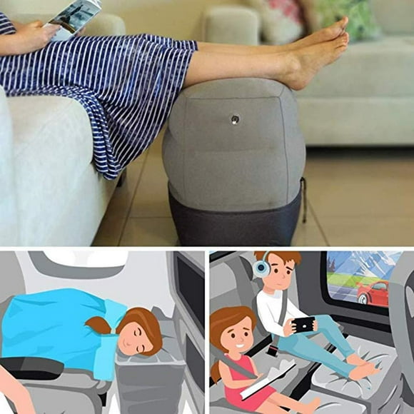 Peggybuy Inflatable Portable Travel Footrest Pillow Plane Train Kids Bed PVC Foot Pads