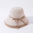 thumbnail image 3 of CoCopeaunts Woman Cotton Bucket Hat Summer Sunscreen Sun Cap Beach Outdoor Shade Bow Headwear Foldable Basin Hat Breathable, 3 of 8